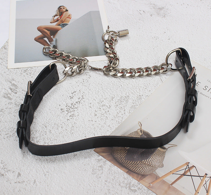 Designer Metal Leather Chain Fashion Accessory