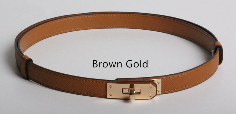 Women Real Leather Belt golden buckle fashion accessory