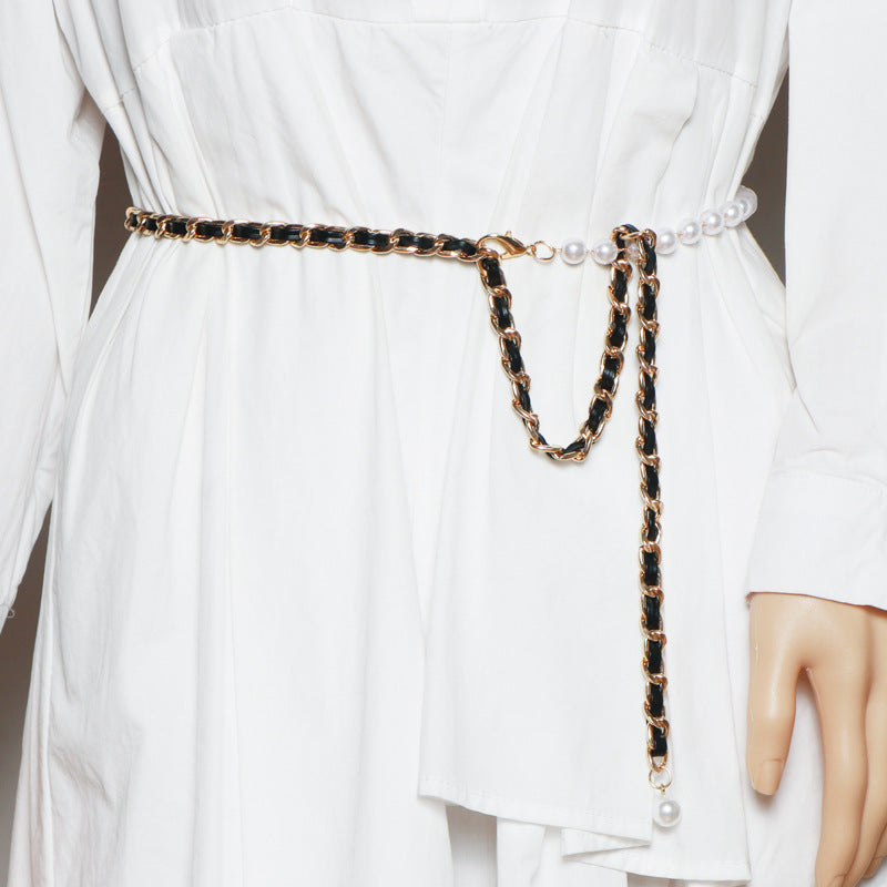 French Metal Chain Belt for women