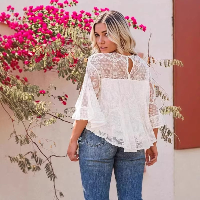 Womens French-style Soft And Elegant Versatile Top