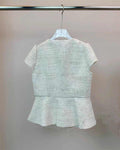 French Retro Woven Short-sleeved Girl