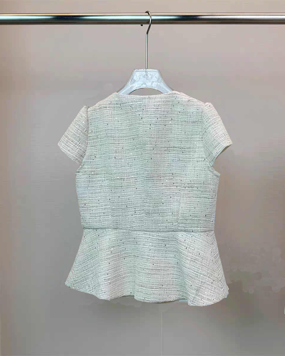 French Retro Woven Short-sleeved Girl