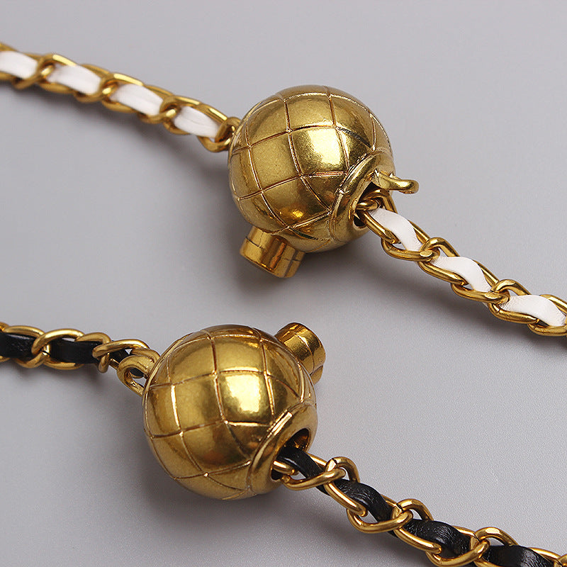 Small Golden Ball Waist Chain – Adjustable Retro Belt