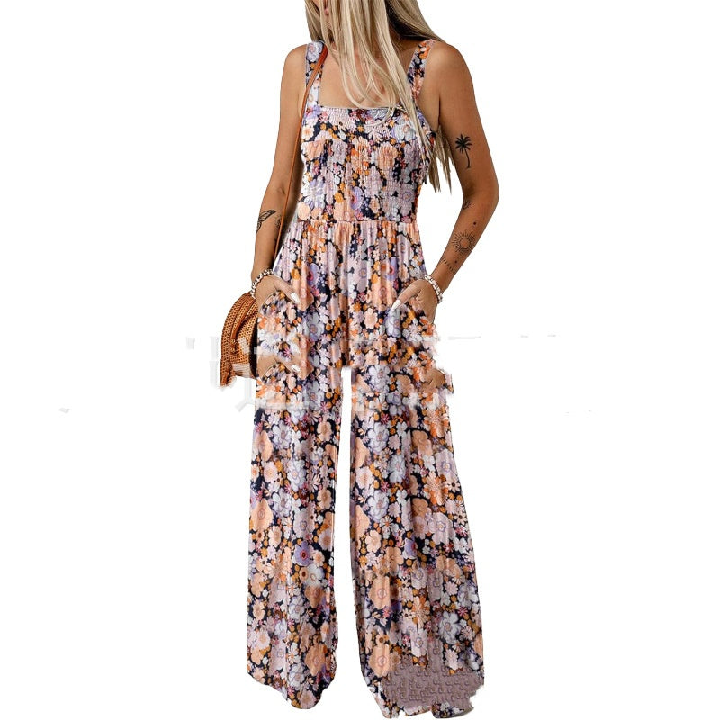 Bohemian Strap Print Jumpsuit