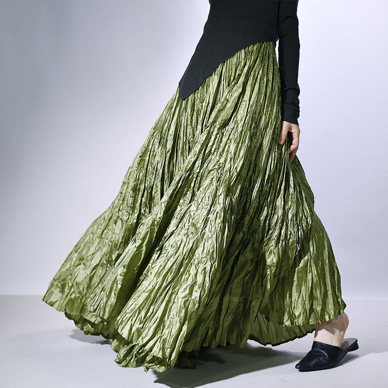 Floor-length Skirt Minimalist And Relaxed With A Flowing Pleated Design