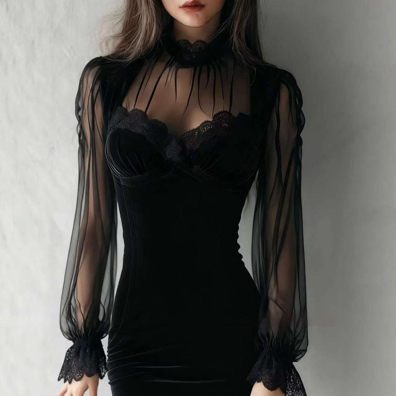 Women's Long Sleeved Hugging Slimming Sheath Dress