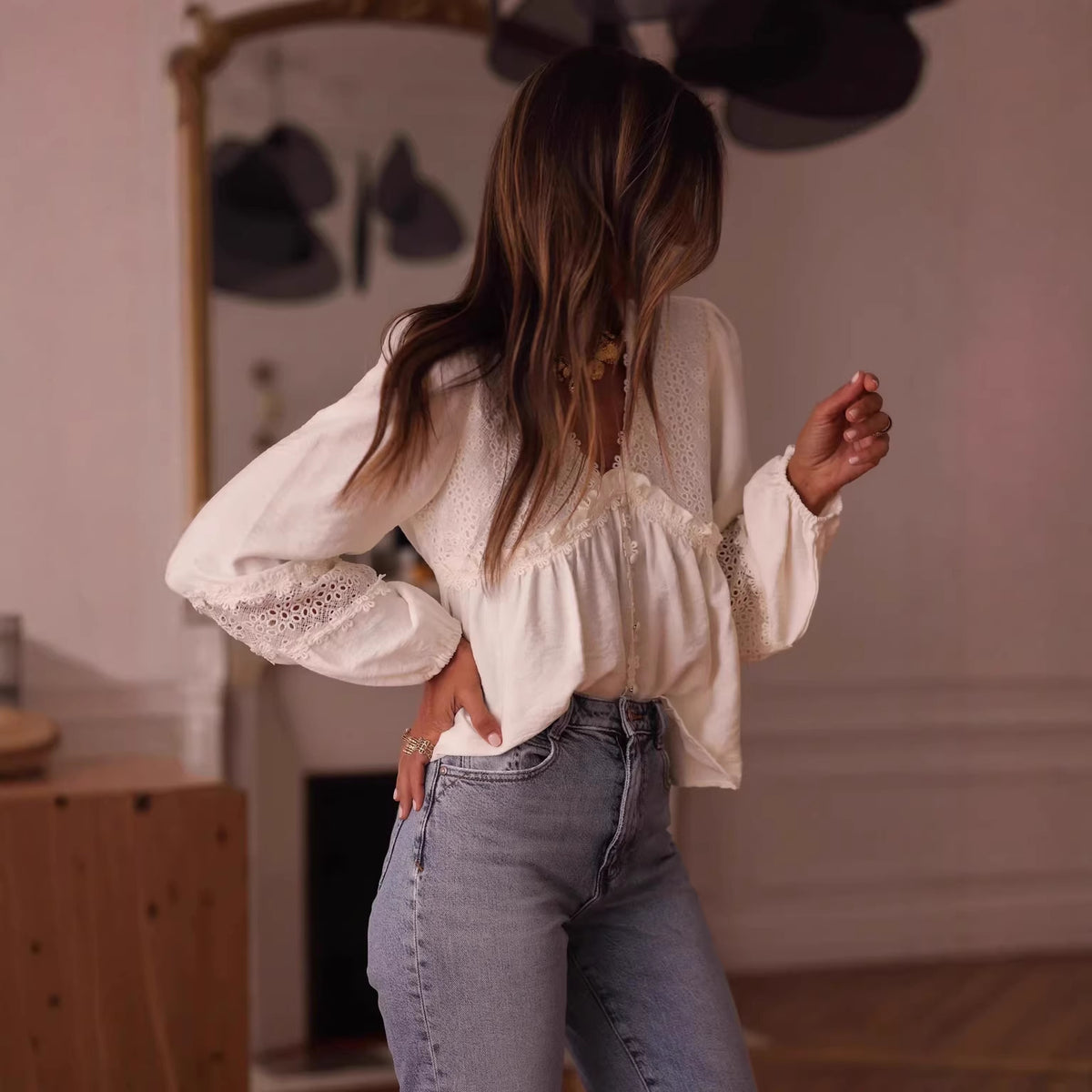 New Stylish European And American Embroidered Shirt French Style