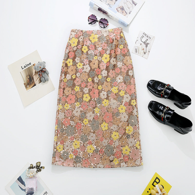 Back-slit Midi Skirt A Youthful One-step Dress