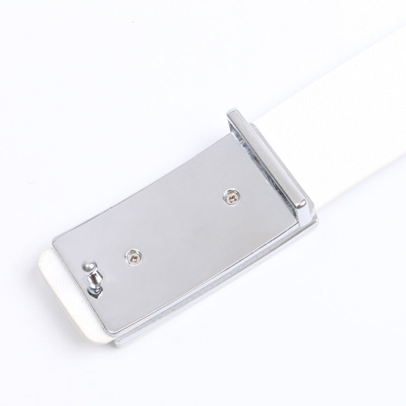 White Belt with casual smooth buckle