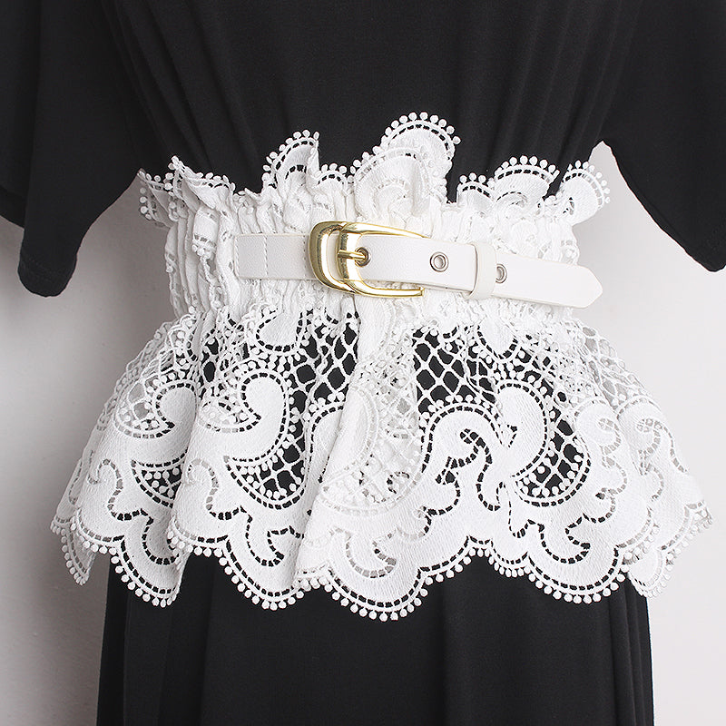 Women's Lace Wide Waist Belt For Dresses And Skirts