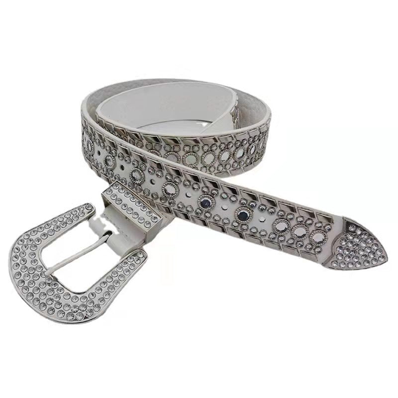 Punk Style Slim Jeans with metal decoration