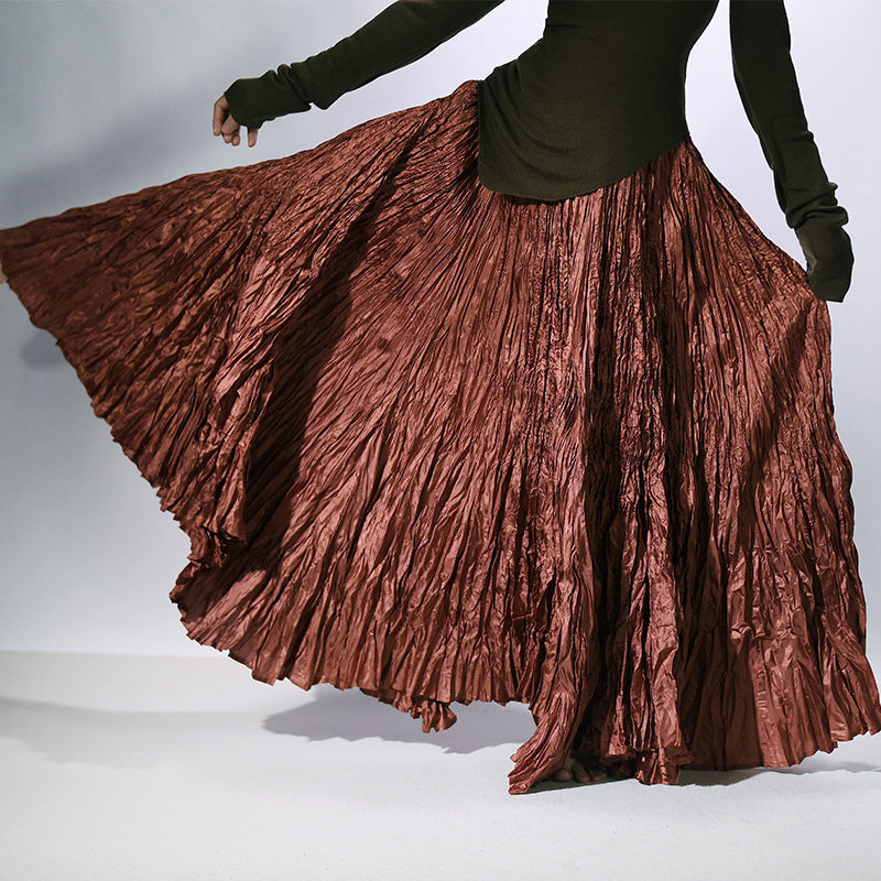 Floor-length Skirt Minimalist And Relaxed With A Flowing Pleated Design