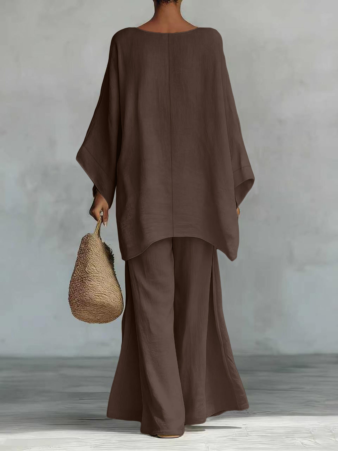 Women's Loose Shirt And Wide-Leg Pants Set