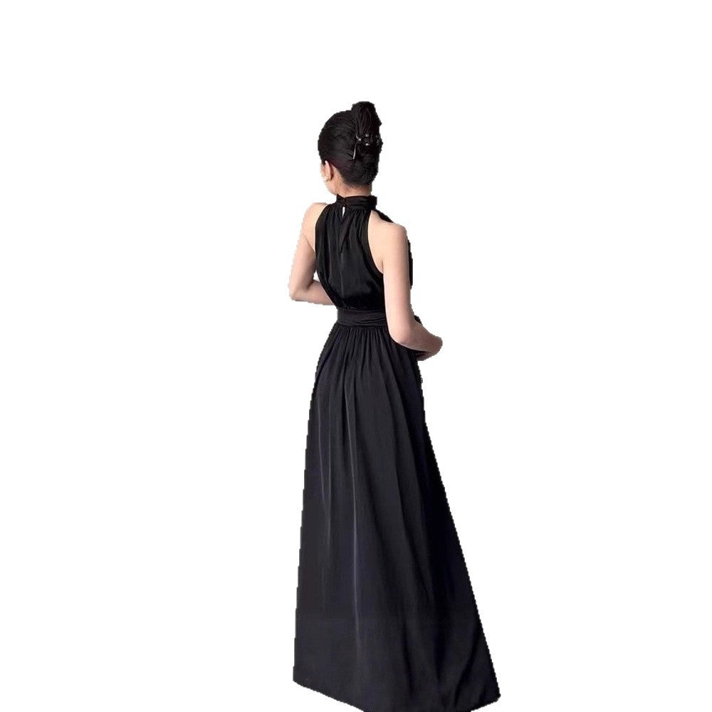 Womens Casual Sleeveless Halterneck Dress