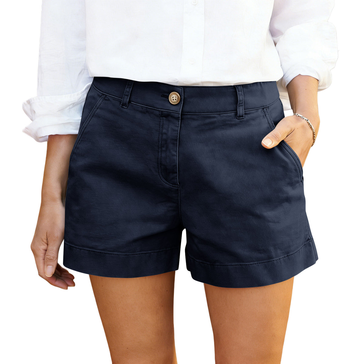 Women's High-Waisted Casual Bermuda Shorts