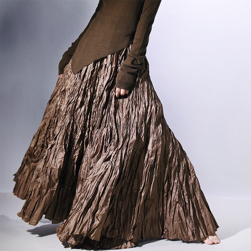 Floor-length Skirt Minimalist And Relaxed With A Flowing Pleated Design