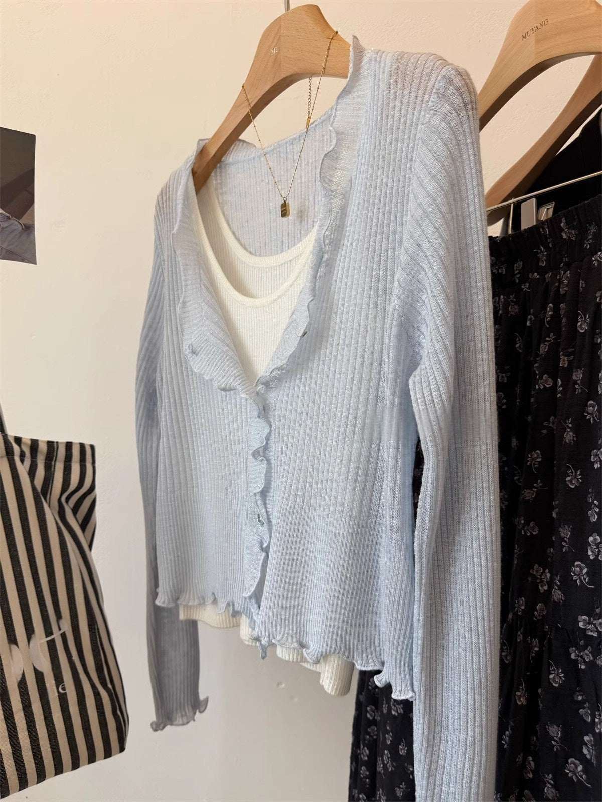 Women's Ruffled-edge Thin Casual Cardigan