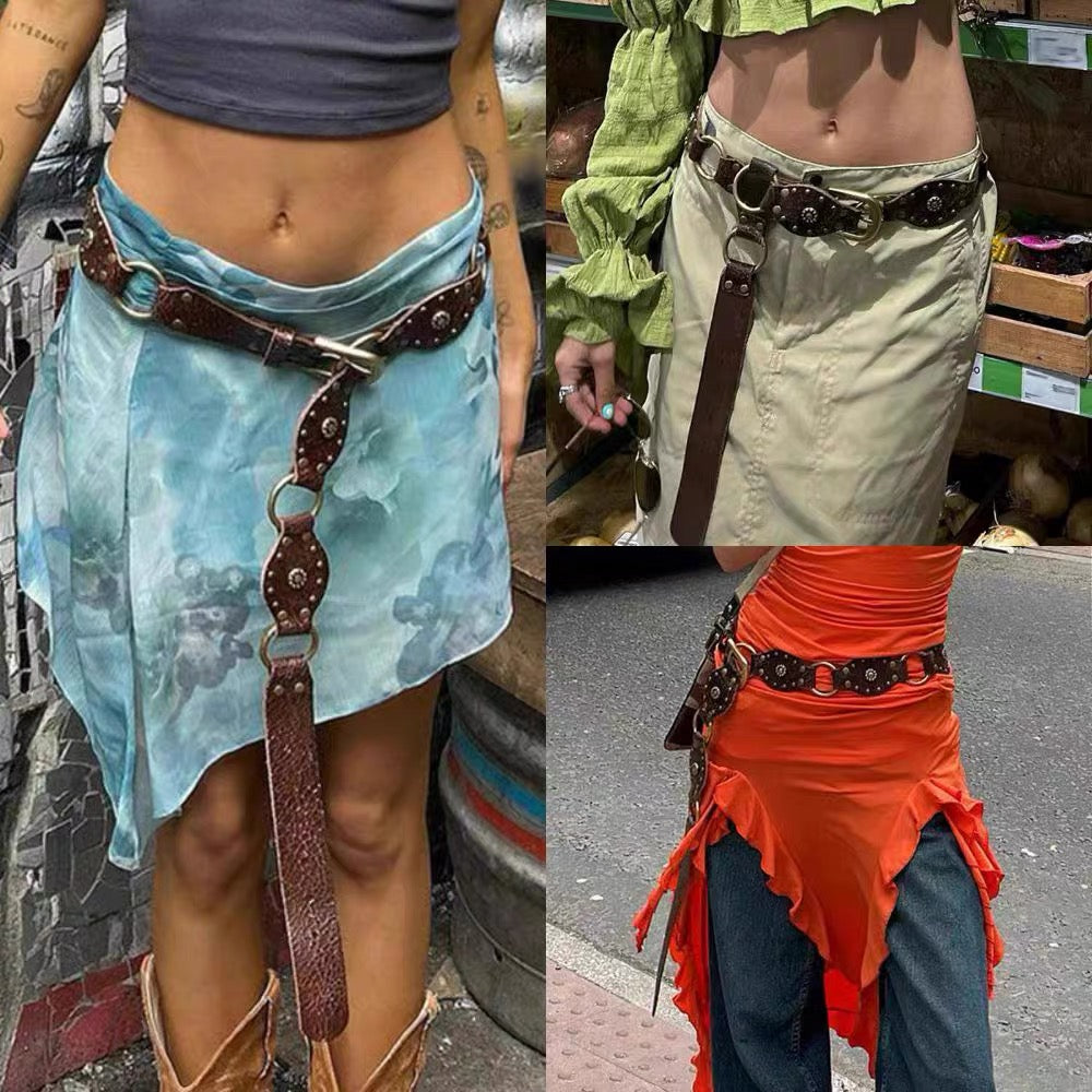 Vintage belts for men and women classic leather style