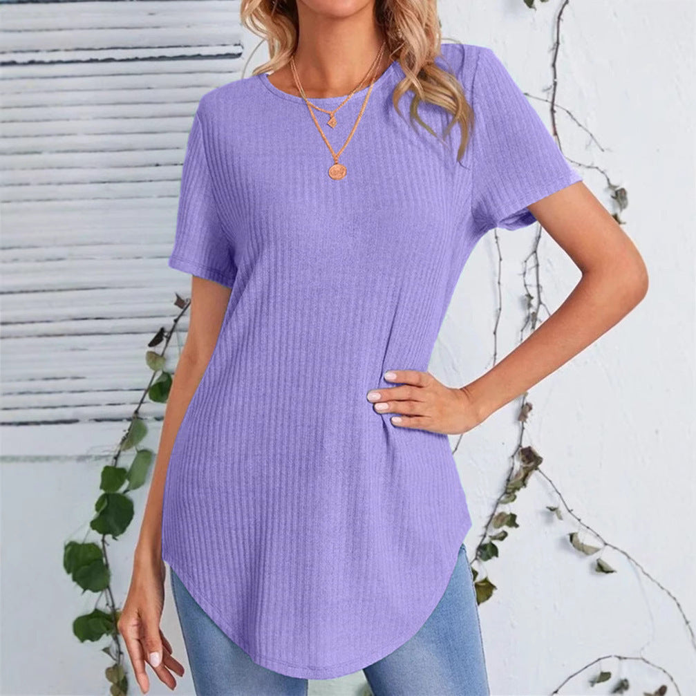 Women's Single-Breasted Casual Loose T-Shirt