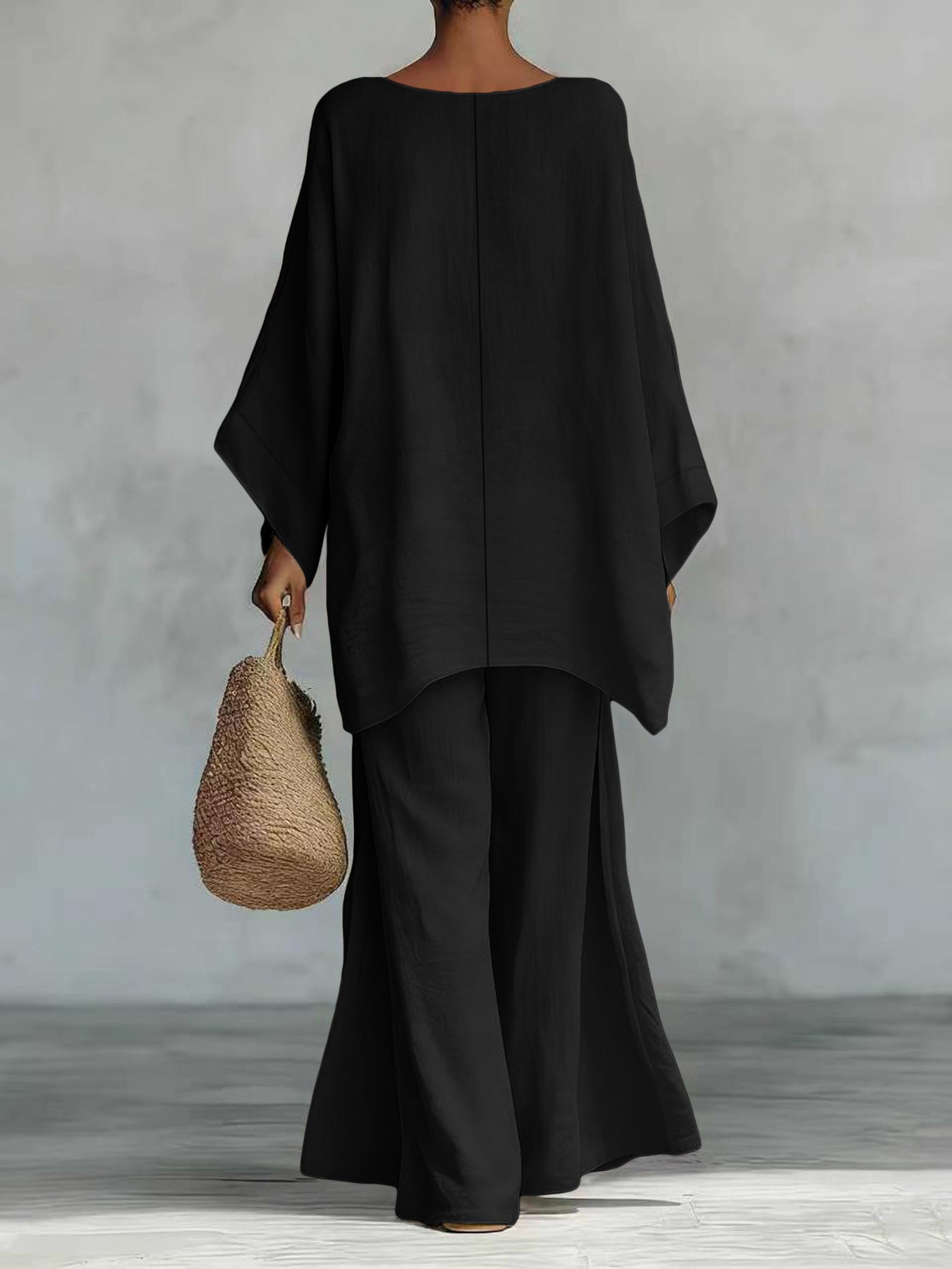 Women's Loose Shirt And Wide-Leg Pants Set
