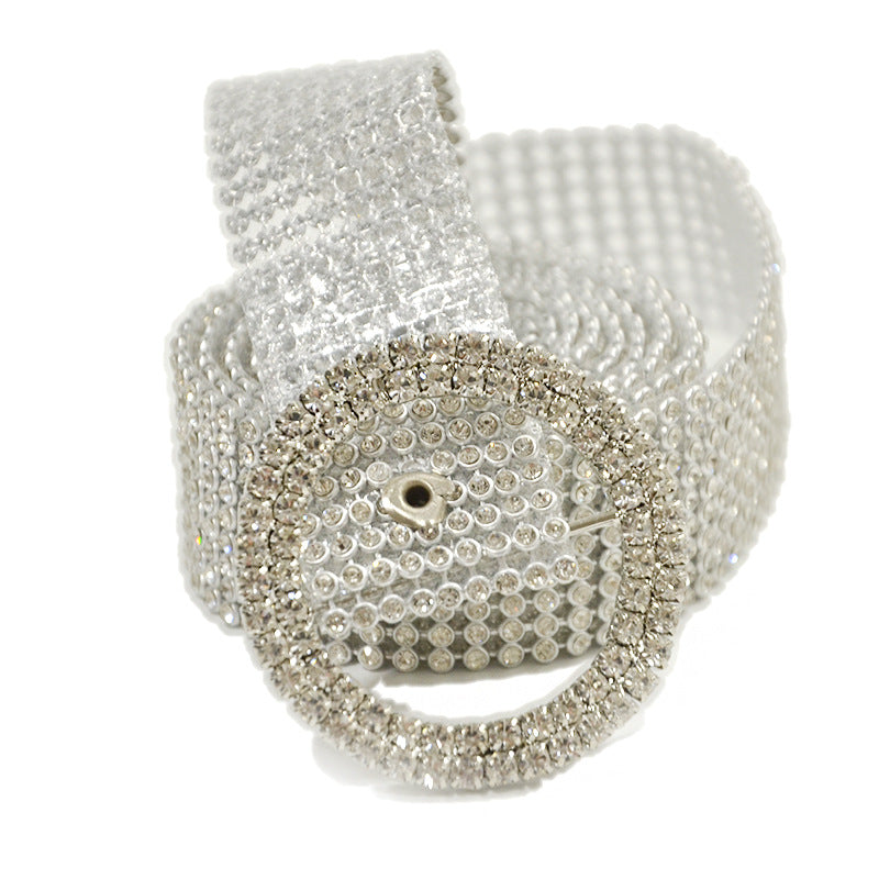 Women's Corset Belt with Decorative Diamond Detail