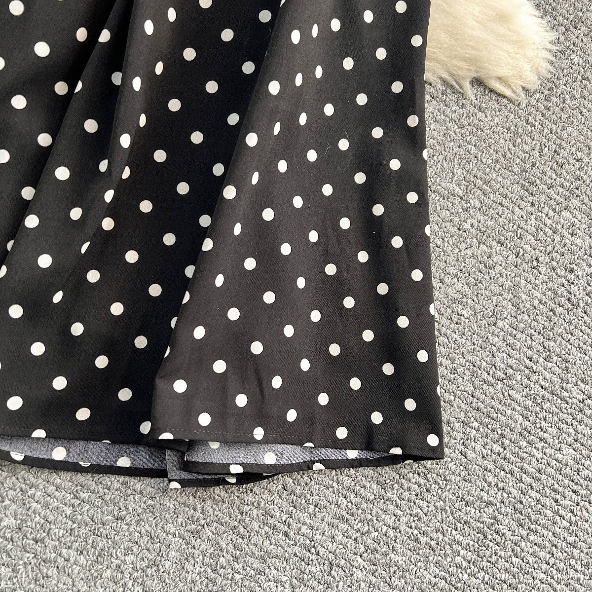 Womens French-style Polka-dot Halter-neck Dress