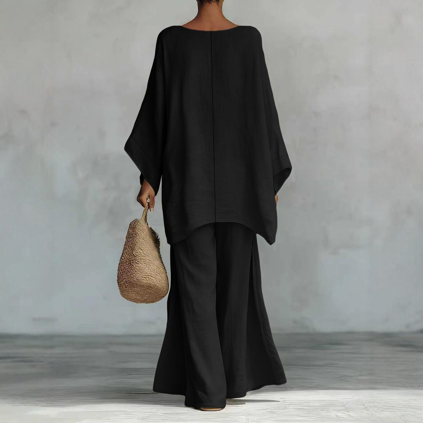 Women's Loose Shirt And Wide-Leg Pants Set