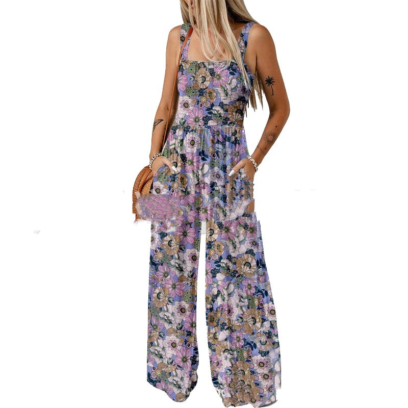 Bohemian Strap Print Jumpsuit
