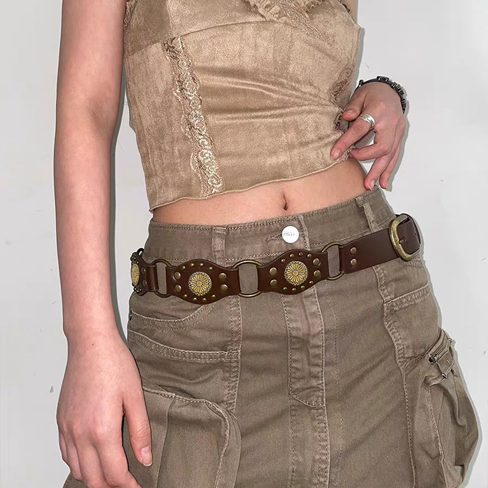 Vintage belts for men and women classic leather style