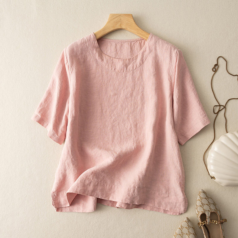 Textured 2025 Summer New Arrival Loose-fit Casual Pullover
