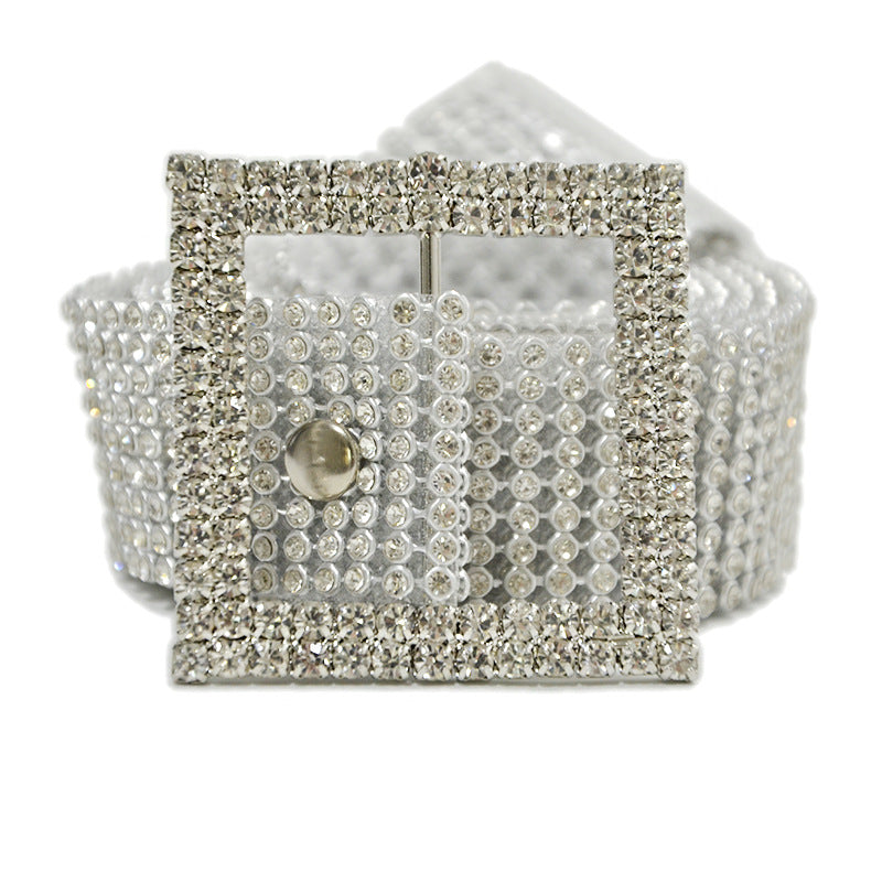 Women's Corset Belt with Decorative Diamond Detail