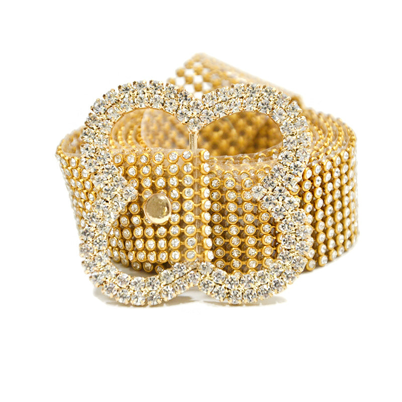 Women's Corset Belt with Decorative Diamond Detail
