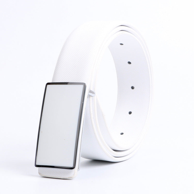 White Belt with casual smooth buckle