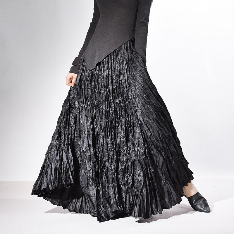 Floor-length Skirt Minimalist And Relaxed With A Flowing Pleated Design