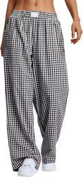 Plaid Casual Fashionable Lounge With Pockets Long Pants