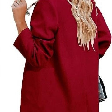 Women's Long-Sleeve Solid-Color Single-Breasted Blazer
