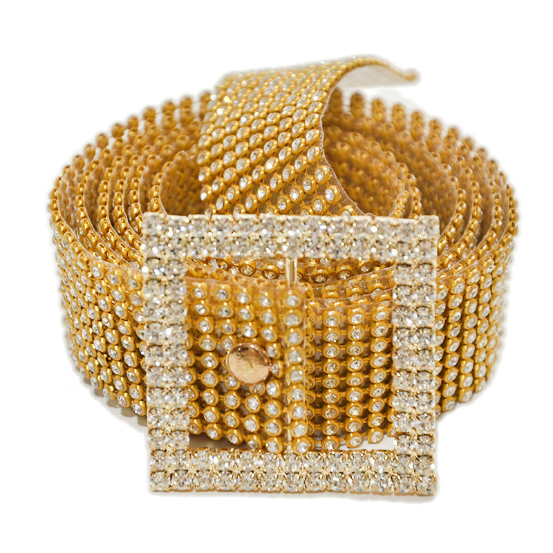 Women's Corset Belt with Decorative Diamond Detail