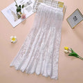 Mesh Base-layer Lace Midi Skirt For Women