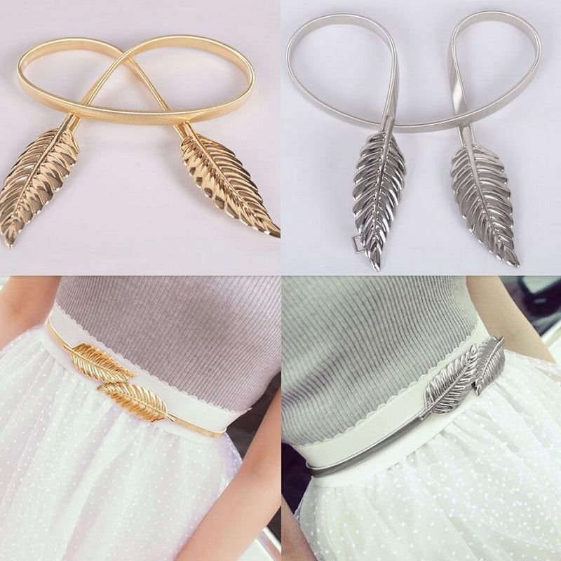 Women’s Elastic Chain Waist Belt for Dresses