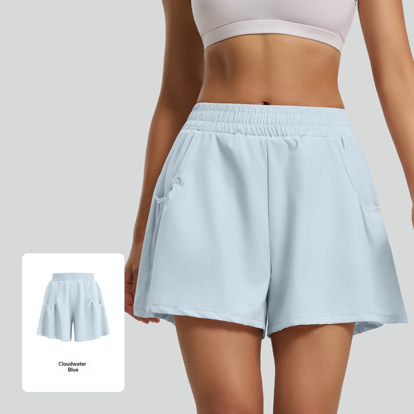 Womens Casual Anti-exposure High-waist Yoga Shorts