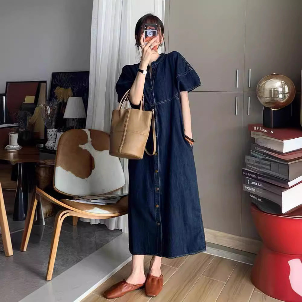 French-style Retro Casual Denim Dress