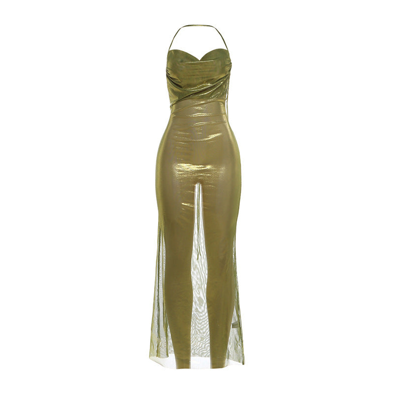 Womens Fashion Halter-neck Sexy Backless Dress