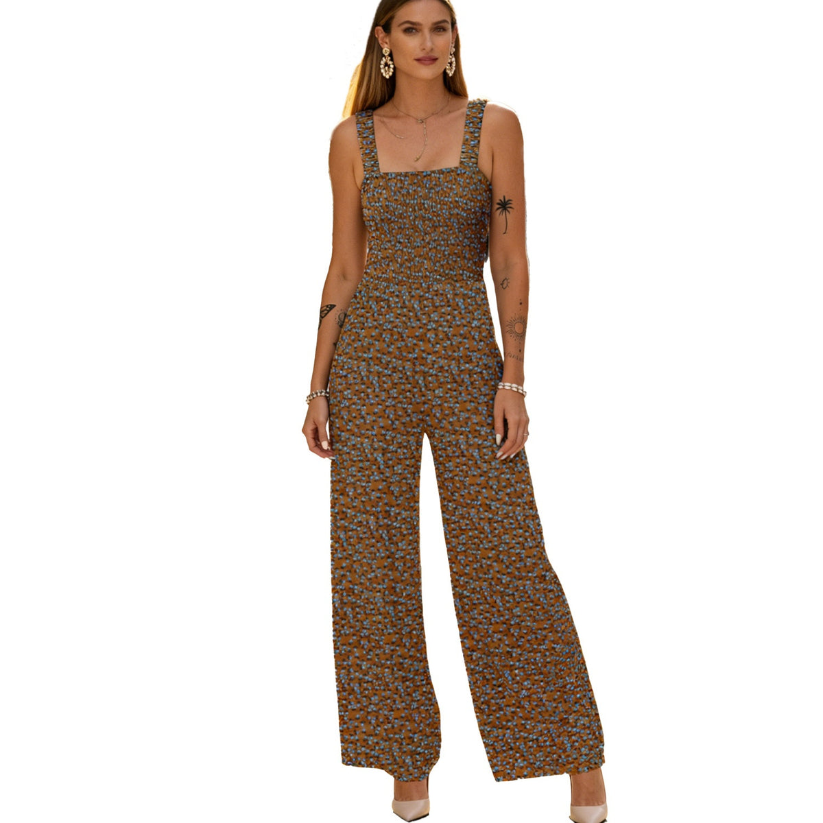 Bohemian Strap Print Jumpsuit