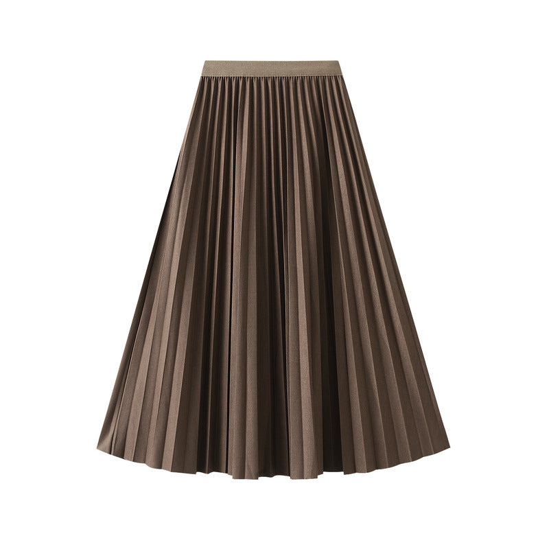 Elastic High-waisted Accordion-pleated Skirt
