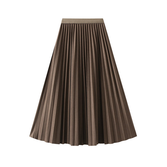 Elastic High-waisted Accordion-pleated Skirt