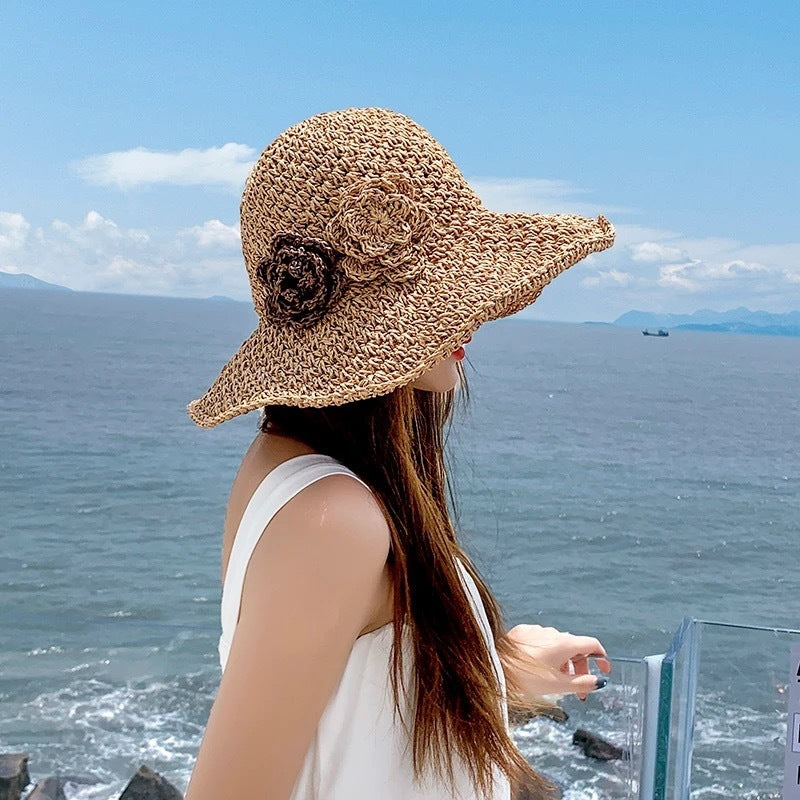 Lace Straw Sun Hat For Women