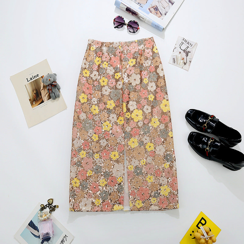 Back-slit Midi Skirt A Youthful One-step Dress