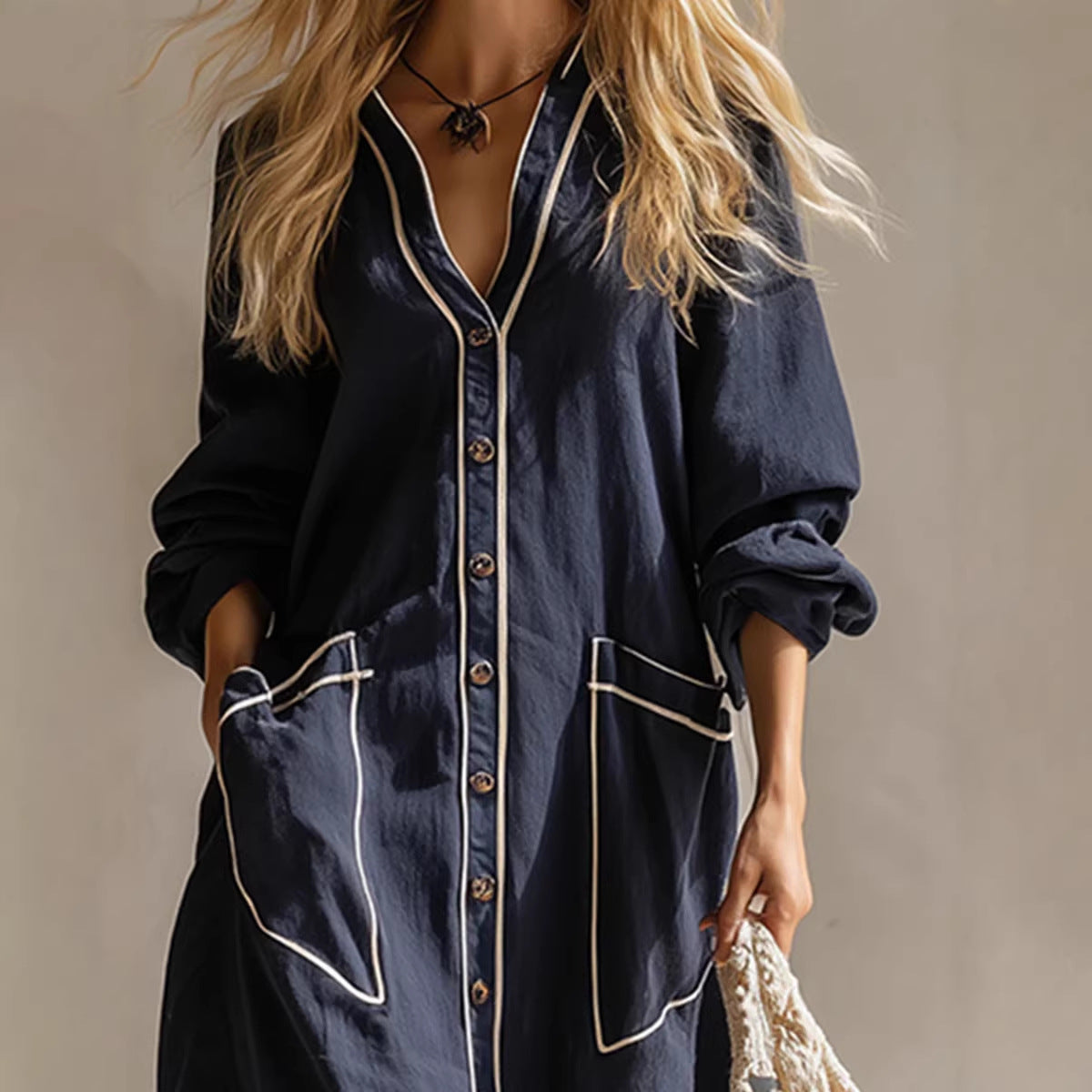 Solid-color Fashionable Casual Spring Womens Jumpsuit