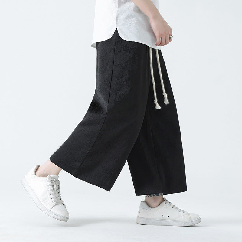 Mens Straight-leg Pants Chinese-style Summer