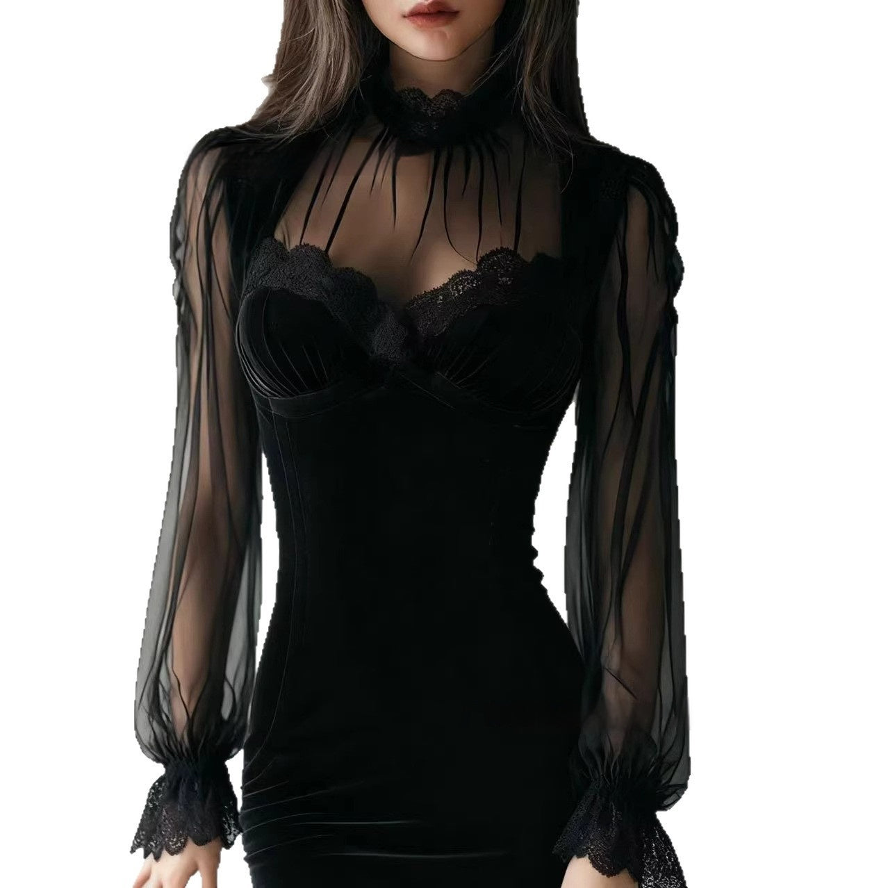 Women's Long Sleeved Hugging Slimming Sheath Dress